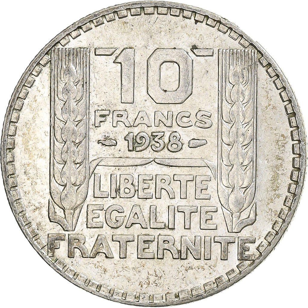 Moneta, Francia, Turin, 10 Francs, 1938, Paris, SPL-, Argento, KM:878