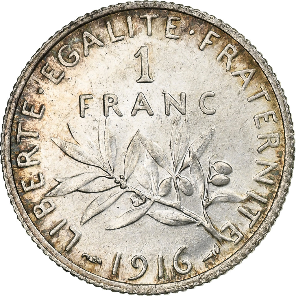 Frankreich, Semeuse, Franc, 1916, Paris, VZ+, Silber, KM:844.1, Gadoury:467, Le