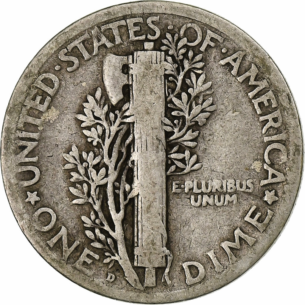 Monnaie, États-Unis, Mercury Dime, Dime, 1920, U.S. Mint, Denver, TB+, Argent
