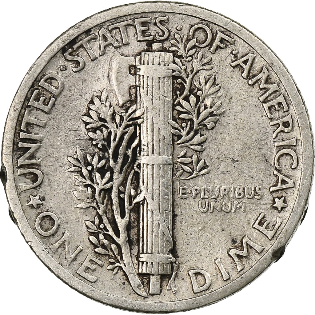États-Unis, Dime, Mercury Dime, 1935, U.S. Mint, Argent, TB+, KM:140