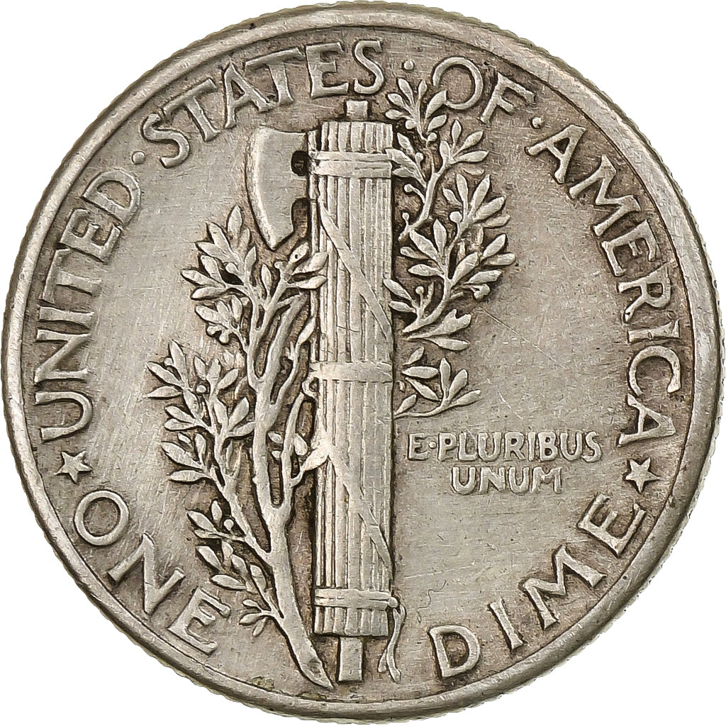 États-Unis, Dime, Mercury Dime, 1943, U.S. Mint, Argent, TTB+, KM:140