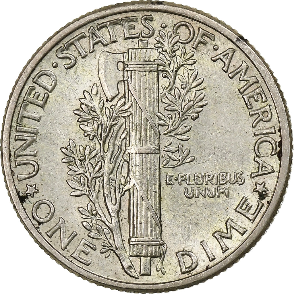 États-Unis, Dime, Mercury, 1942, Philadelphie, Argent, TTB+, KM:140