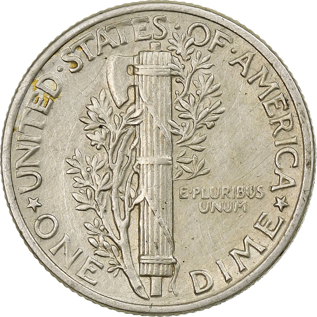 États-Unis, Dime, Mercury, 1942, Philadelphie, Argent, TTB+, KM:140