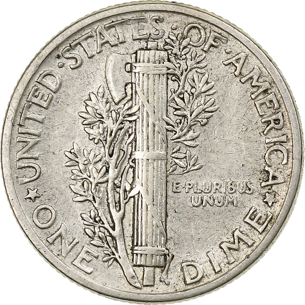 États-Unis, Dime, Mercury, 1942, Philadelphie, Argent, TTB+, KM:140