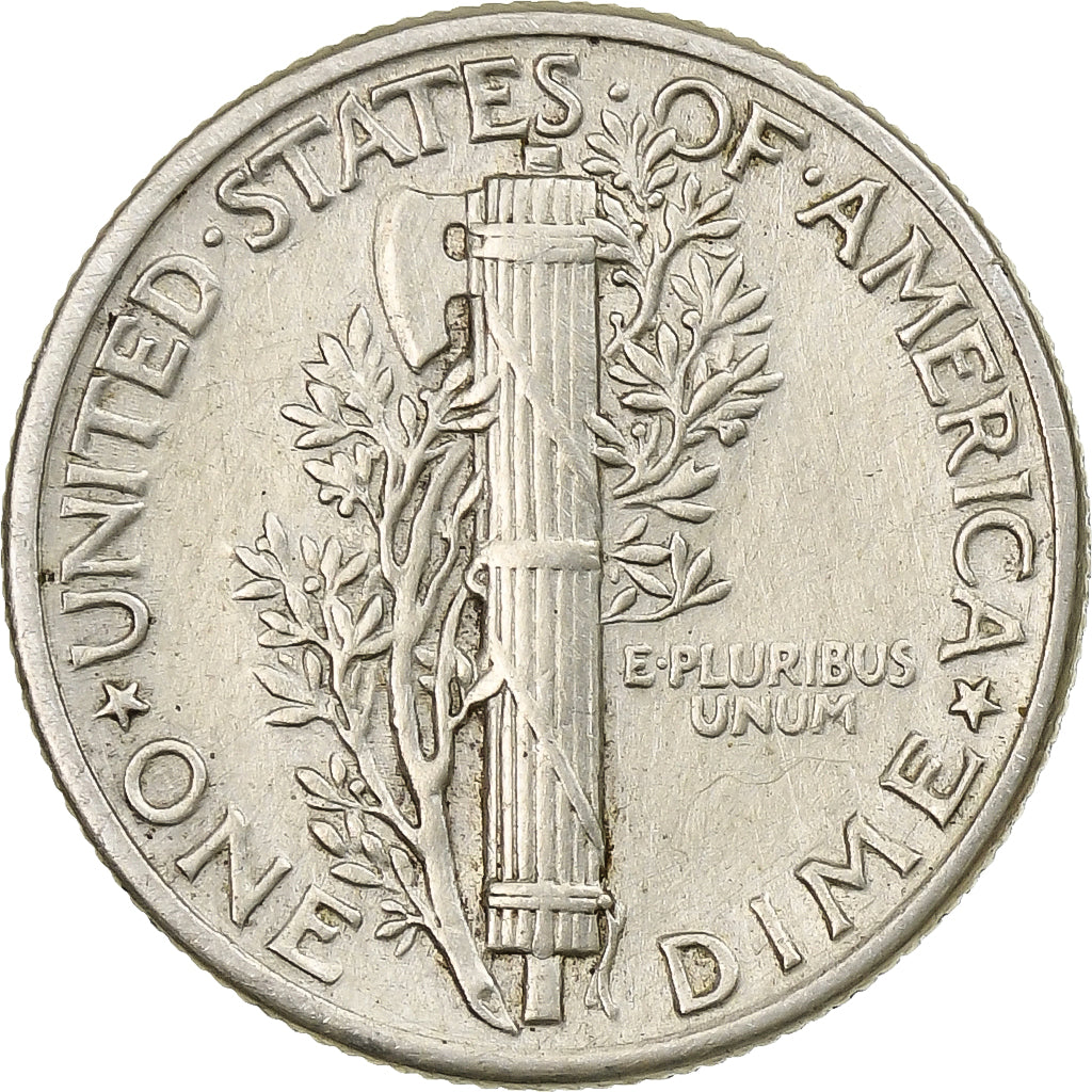 États-Unis, Dime, Mercury Dime, 1943, U.S. Mint, Argent, TTB+, KM:140