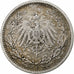 ALEMANIA - IMPERIO, 1/2 Mark, 1906, Muldenhütten, Plata, BC+, KM:17