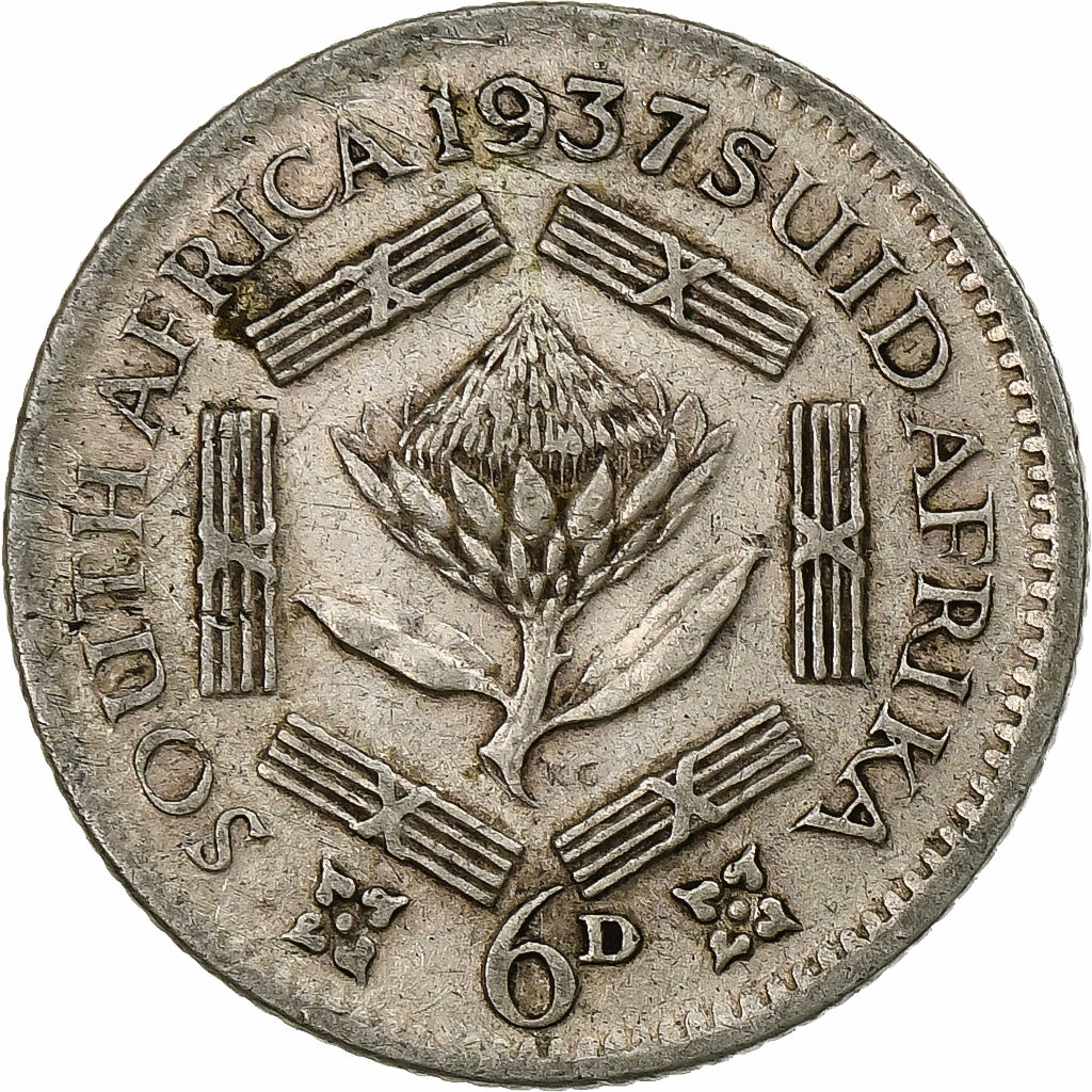 South Africa, 6 Pence, 1937, Silver, EF(40-45), KM:Pn103