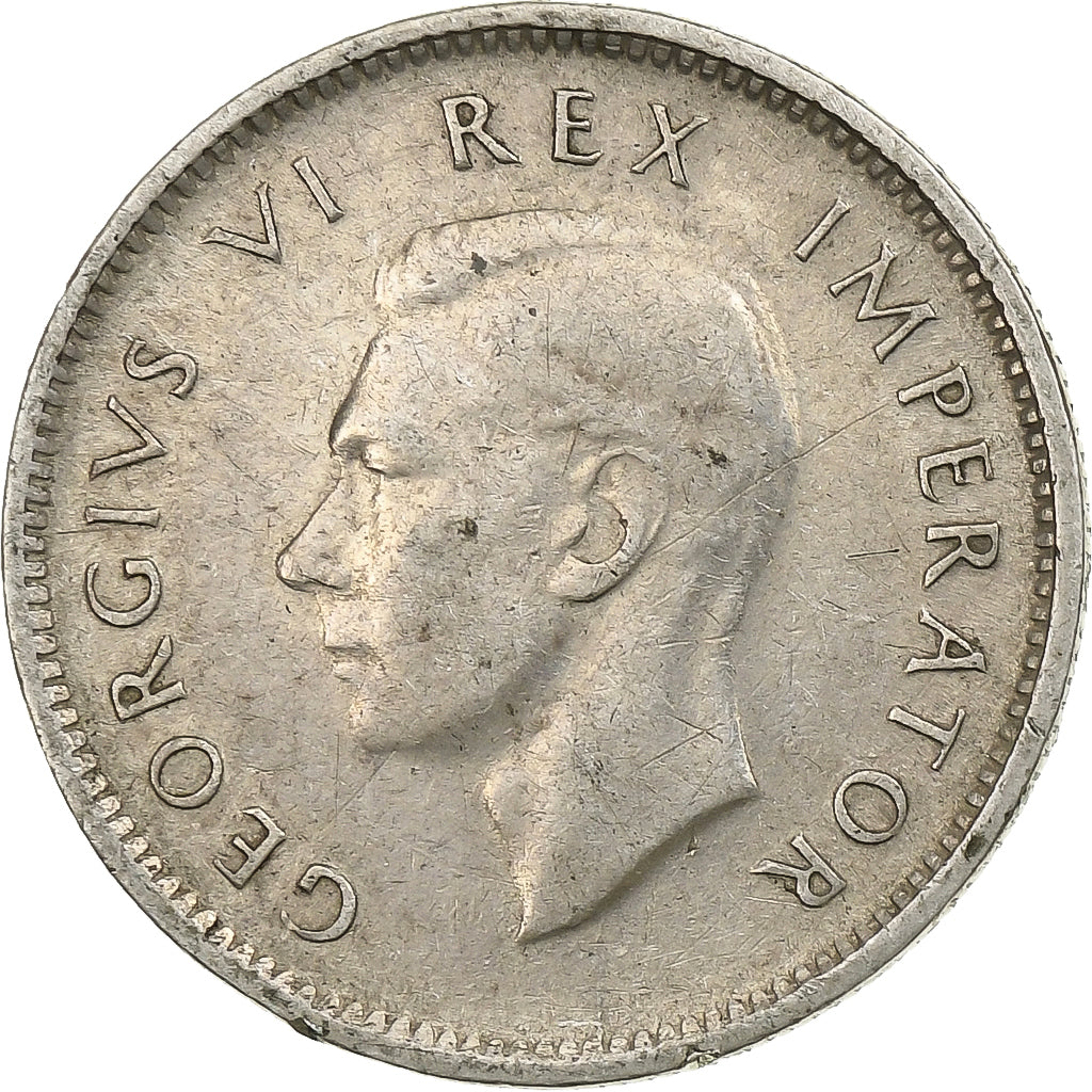 Coin, South Africa, George VI, 6 Pence, 1943, EF(40-45), Silver, KM:27