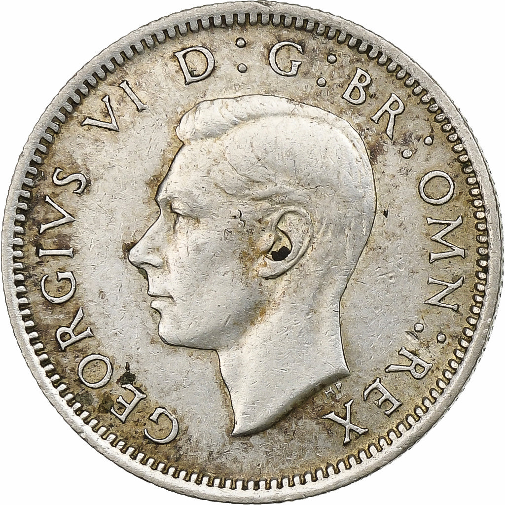 Zuid Afrika, George VI, 6 Pence, 1945, Zilver, ZF, KM:177