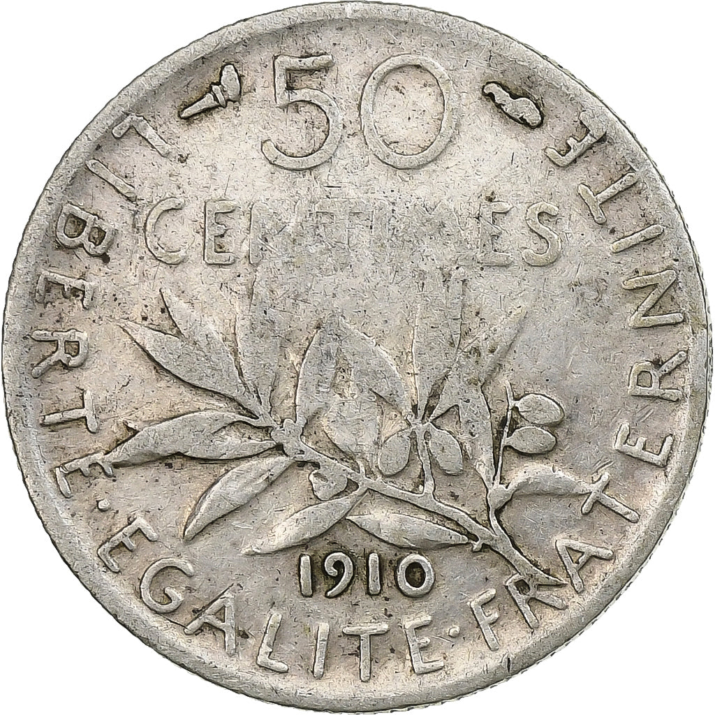 Münze, Frankreich, Semeuse, 50 Centimes, 1910, Paris, S, Silber, KM:854