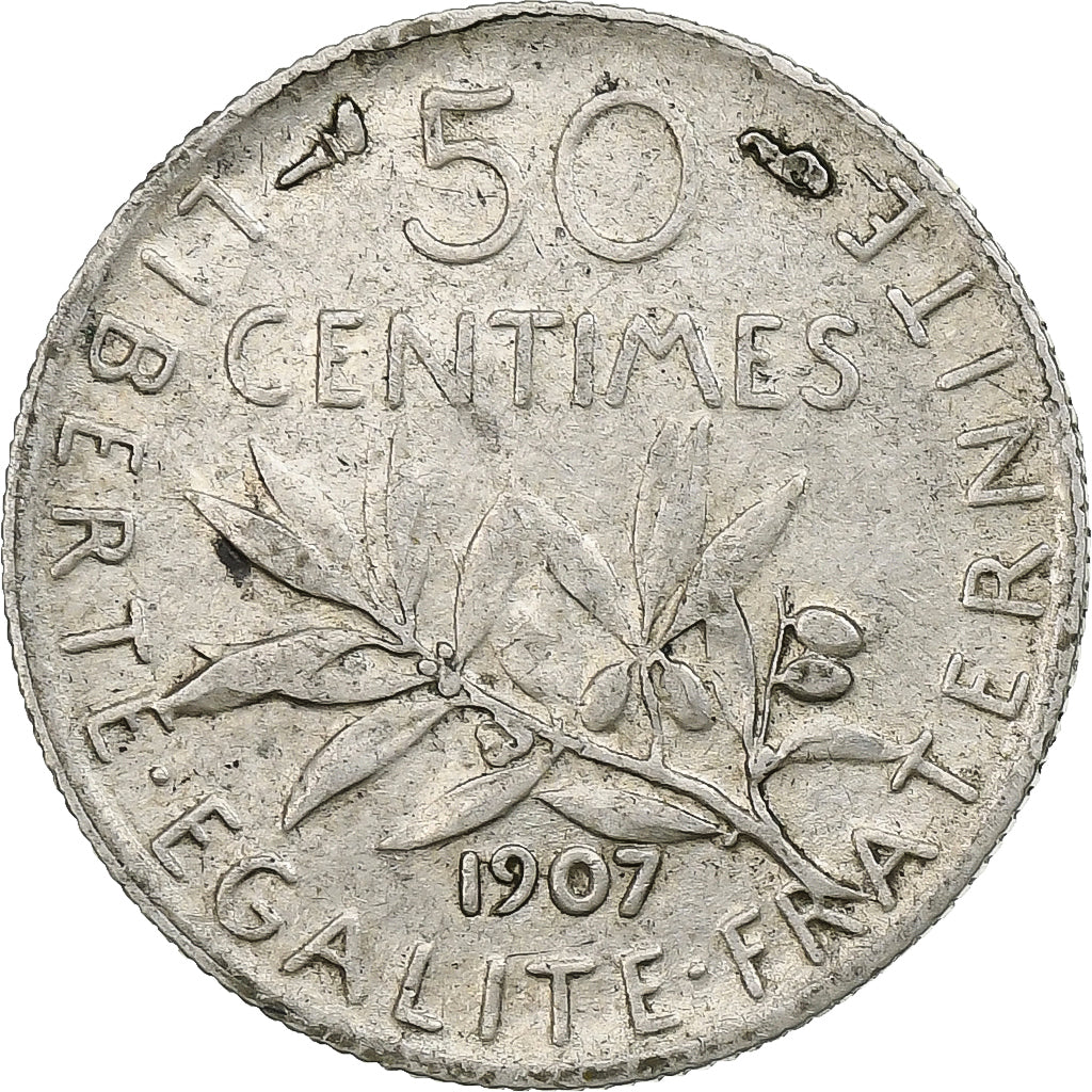 Münze, Frankreich, Semeuse, 50 Centimes, 1907, Paris, S+, Silber, KM:854