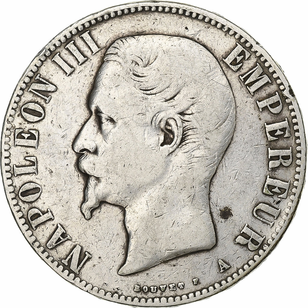 France, Napoléon III, 5 Francs, 1855, Paris, Argent, TB, Gadoury:734, KM:782.1