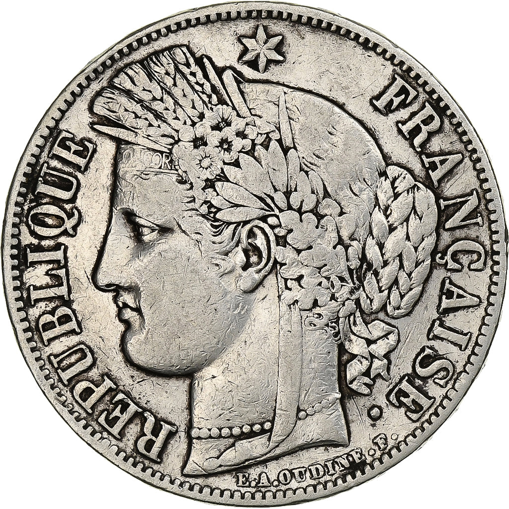 France, Cérès, 5 Francs, 1849, Paris, VF(30-35), Silver, KM:761.1, Gadoury:719