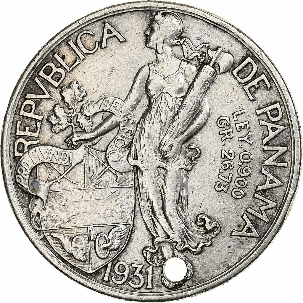 Münze, Panama, Balboa, 1931, SS, Silber, KM:13