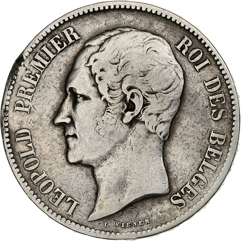 Moneta, Belgia, Leopold I, 5 Francs, 5 Frank, 1853, EF(40-45), Srebro, KM:17