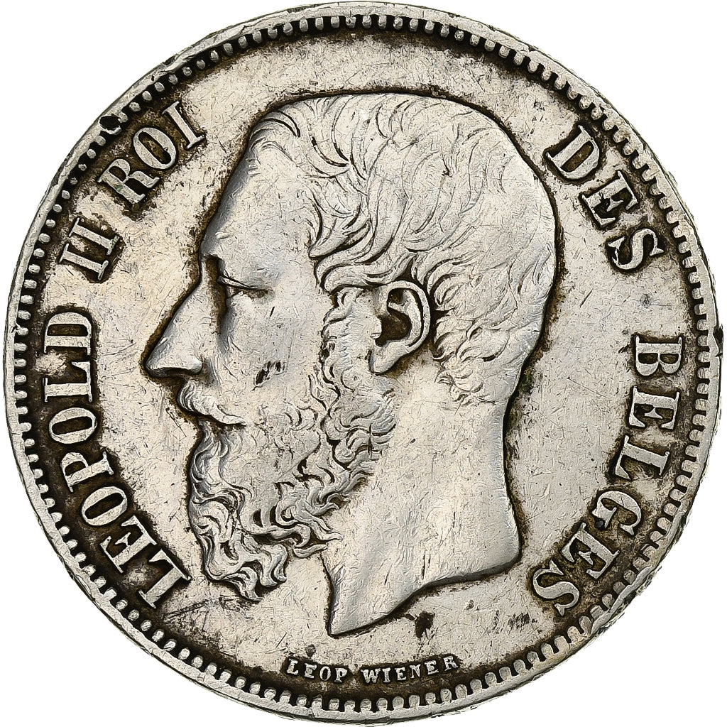 Moneda, Bélgica, Leopold II, 5 Francs, 5 Frank, 1871, MBC, Plata, KM:24