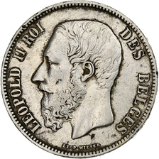 Coin, Belgium, Leopold II, 5 Francs, 5 Frank, 1871, EF(40-45), Silver, KM:24