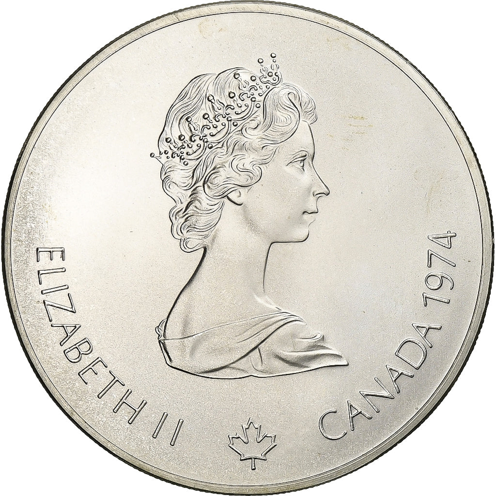 Coin, Canada, Elizabeth II, 1976 Olympics - Athlete with Torch, 5 Dollars, 1974