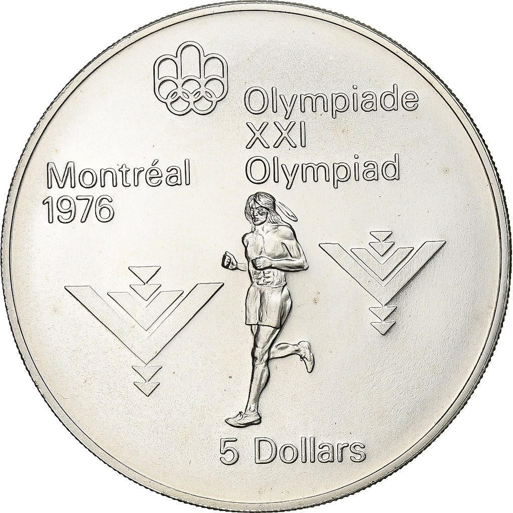 CANADA, 5 Dollars, 1975, Royal Canadian Mint, KM #98, MS(63), Silver, 38, 24.21