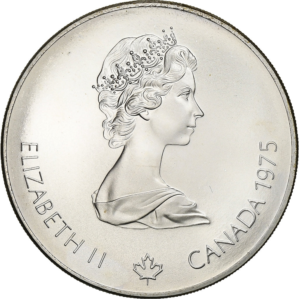 CANADA, 5 Dollars, 1975, Royal Canadian Mint, KM #100, MS(63), Silver, 38, 24.54