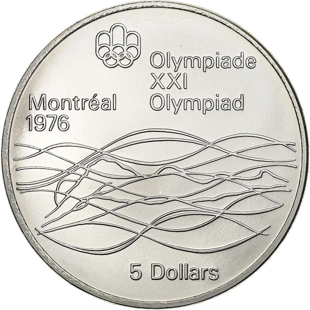CANADA, 5 Dollars, 1975, Royal Canadian Mint, KM #100, MS(63), Silver, 38, 24.54