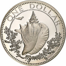 BAHAMAS, Dollar, 1974, Franklin Mint, KM #65a, MS(65-70), Silver, 34, 18.19