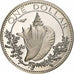 BAHAMAS, Dollar, 1974, Franklin Mint, KM #65a, MS(65-70), Silver, 34, 18.19