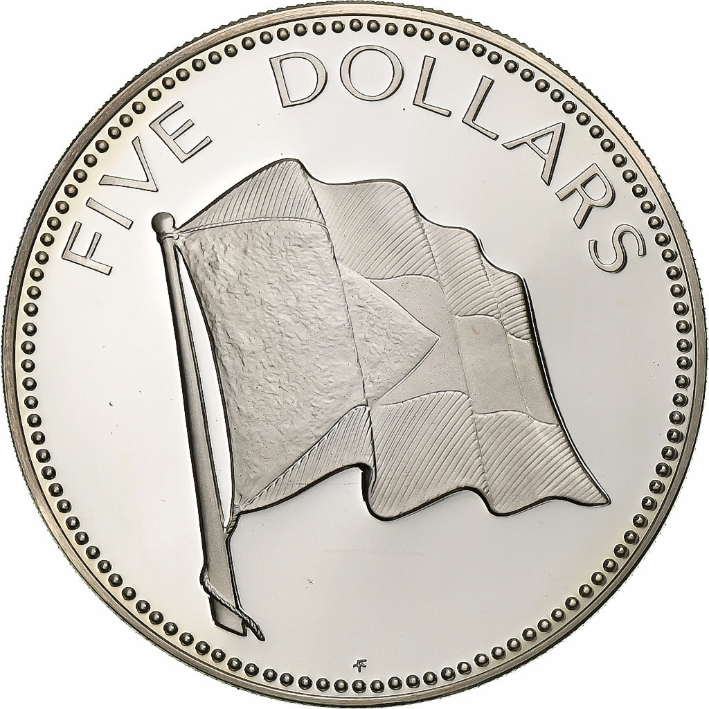 Coin, Bahamas, Elizabeth II, 5 Dollars, 1974, Franklin Mint, U.S.A., Proof