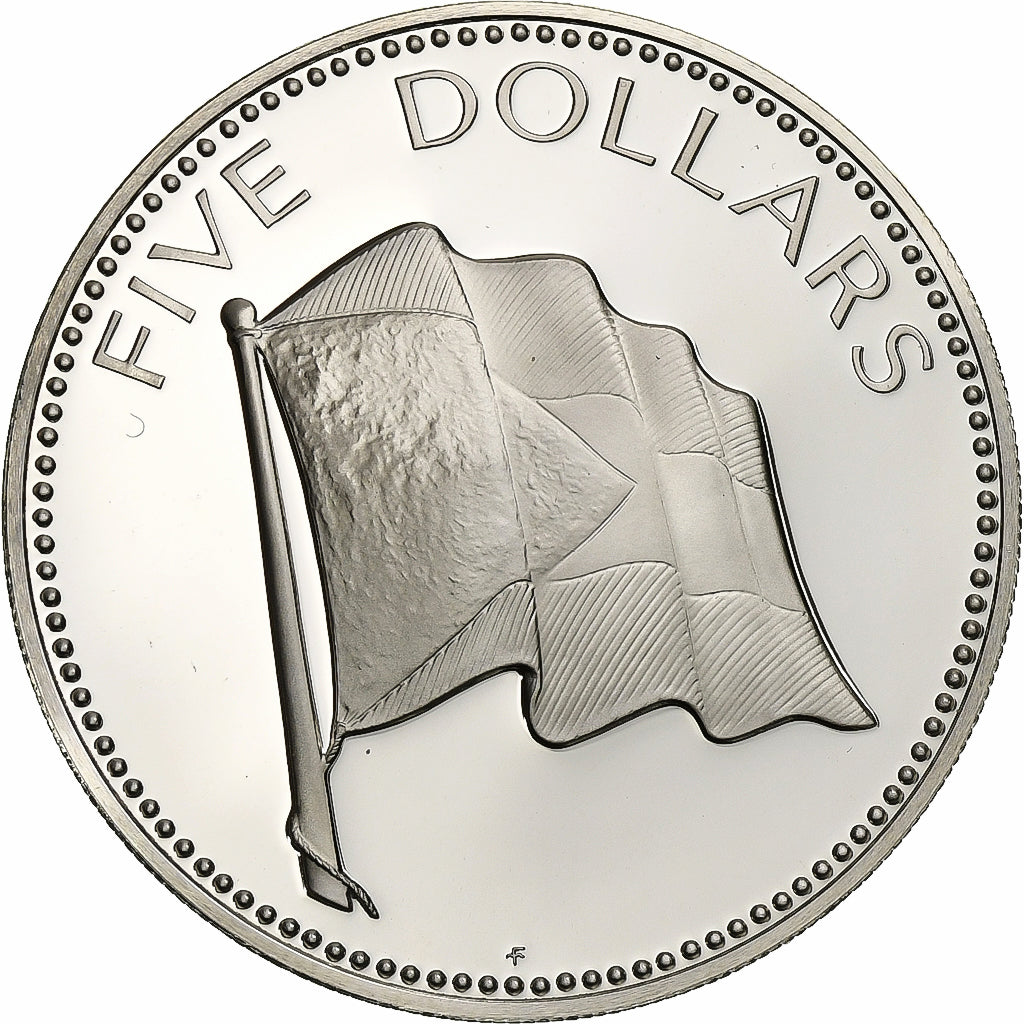 Coin, Bahamas, Elizabeth II, 5 Dollars, 1975, Franklin Mint, U.S.A., Proof