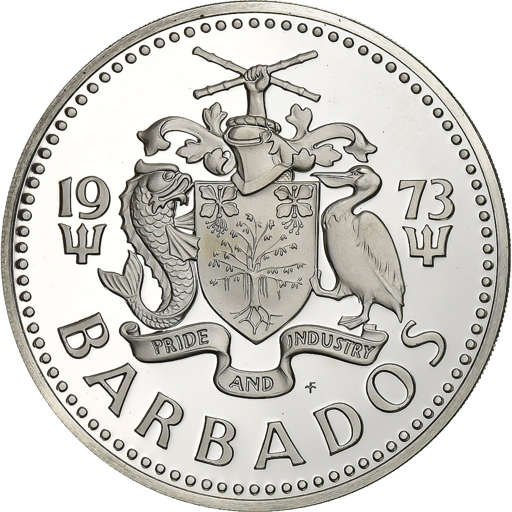 Münze, Barbados, 10 Dollars, 1973, Franklin Mint, Proof, STGL, Silber, KM:17a