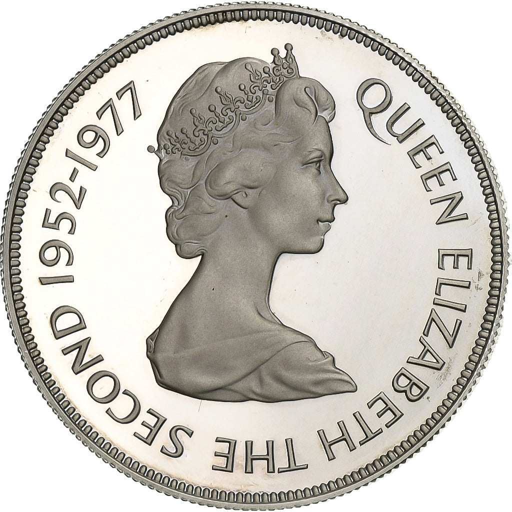 Moeda, Maurícia, 25 Rupees, 1977, Proof, MS(63), Prata, KM:43a