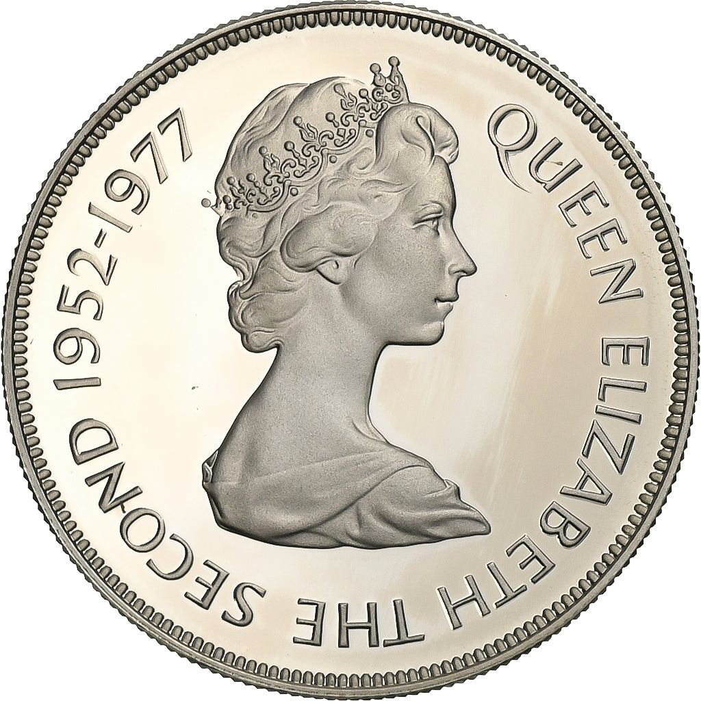 Coin, Gibraltar, Elizabeth II, 25 New Pence, 1977, Proof, MS(65-70), Silver