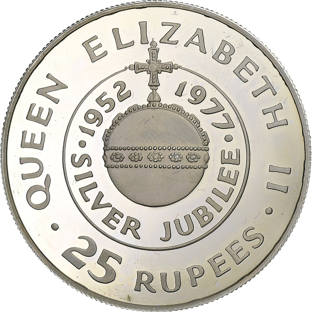 Coin, Seychelles, 25 Rupees, 1977, British Royal Mint, Proof, MS(65-70), Silver