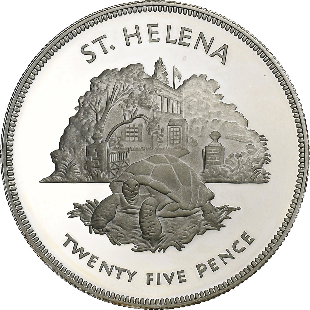 Coin, Saint Helena, Elizabeth II, 25 Pence, Crown, 1977, British Royal Mint