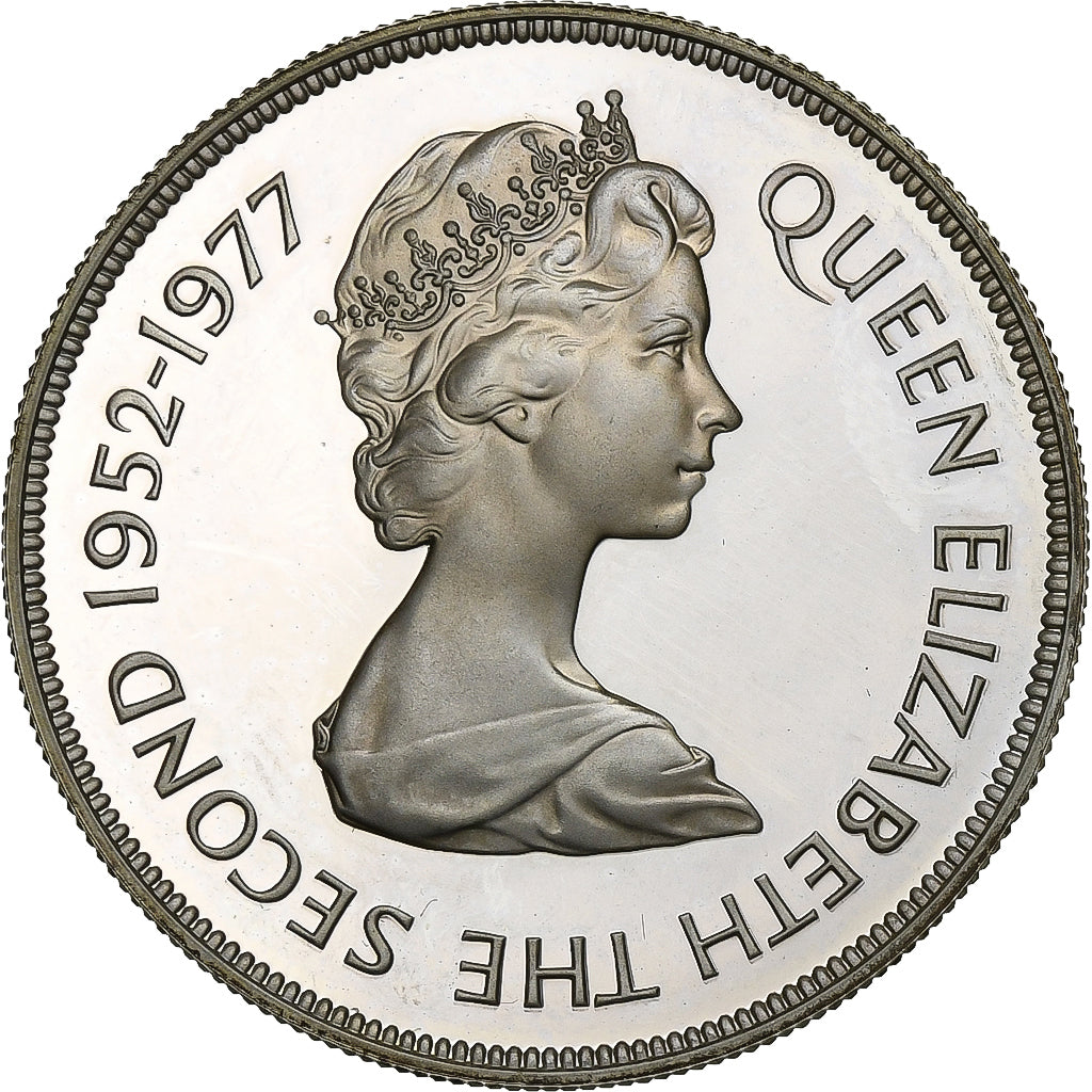 Munten, Jersey, Elizabeth II, 25 Pence, 1977, Proof, FDC, Zilver, KM:44a