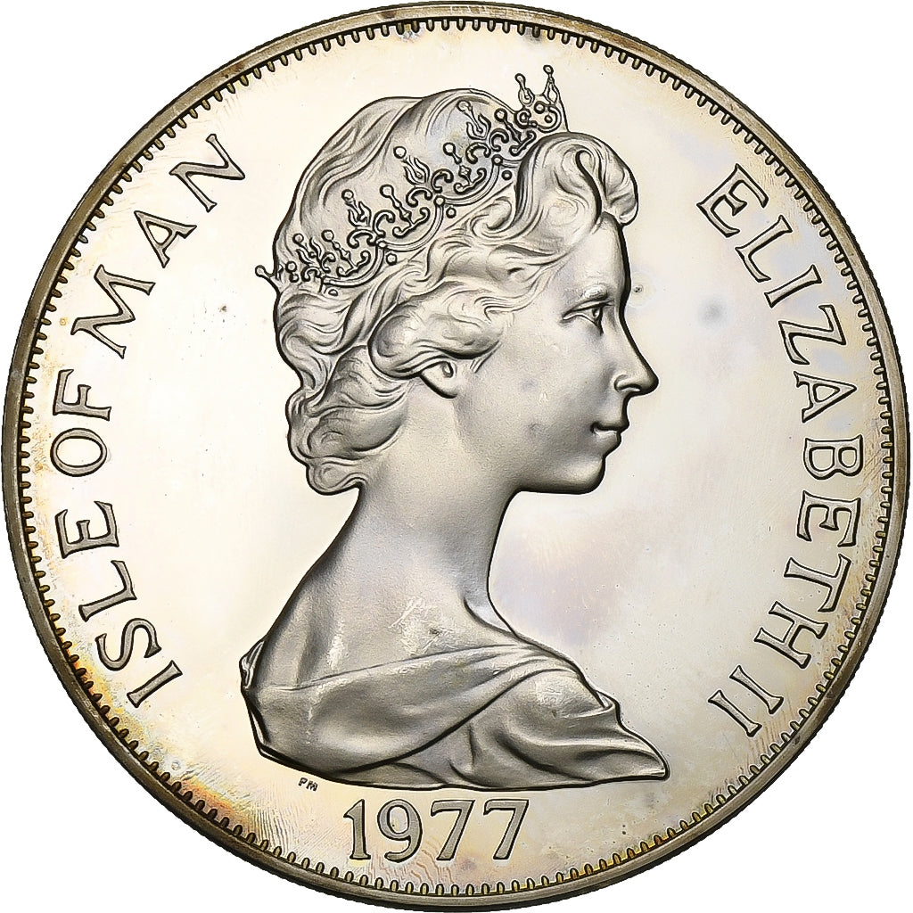 ISLE OF MAN, Crown, 1977, Pobjoy Mint, KM #41a, MS(63), Silver, 38.5, 28.36
