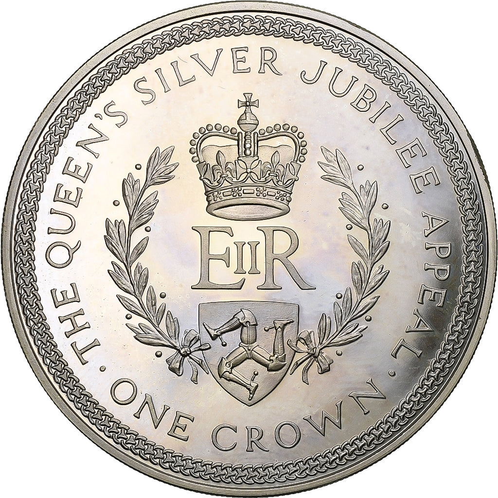 ISLE OF MAN, Crown, 1977, Pobjoy Mint, KM #41a, MS(63), Silver, 38.5, 28.36