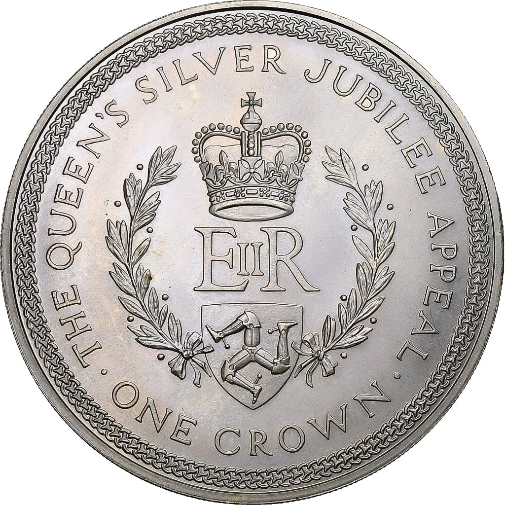 ISLE OF MAN, Crown, 1977, Pobjoy Mint, KM #41a, MS(63), Silver, 38.5, 28.36