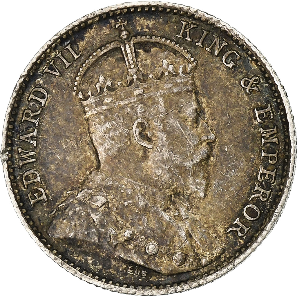 Ceylon, George V, 10 Cents, 1912, Silver, AU(50-53), KM:104