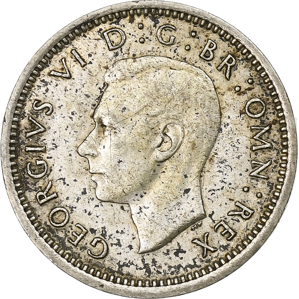 Wielka Brytania, George VI, 3 Pence, 1940, Srebro, AU(50-53), KM:848