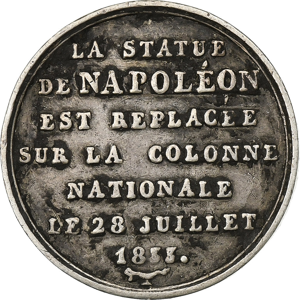 Francja, Token, Restauration de la statue de Napoléon par Louis-Philippe, 1833