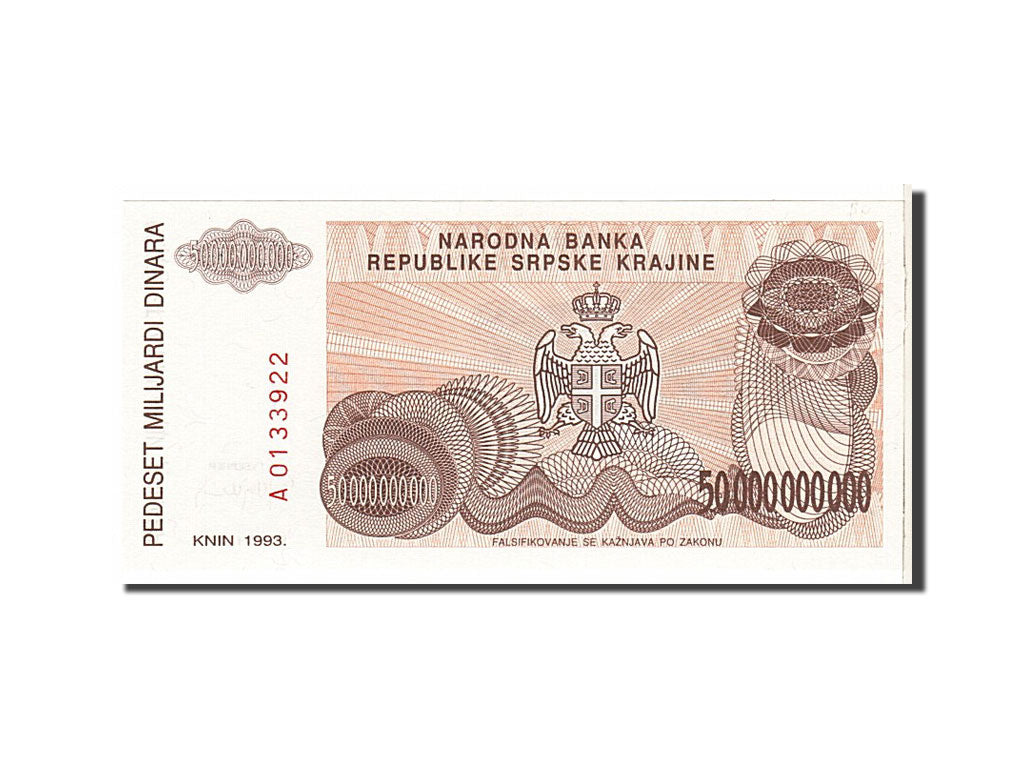 Geldschein, Kroatien, 50 Milliard Dinara, 1993, UNZ-