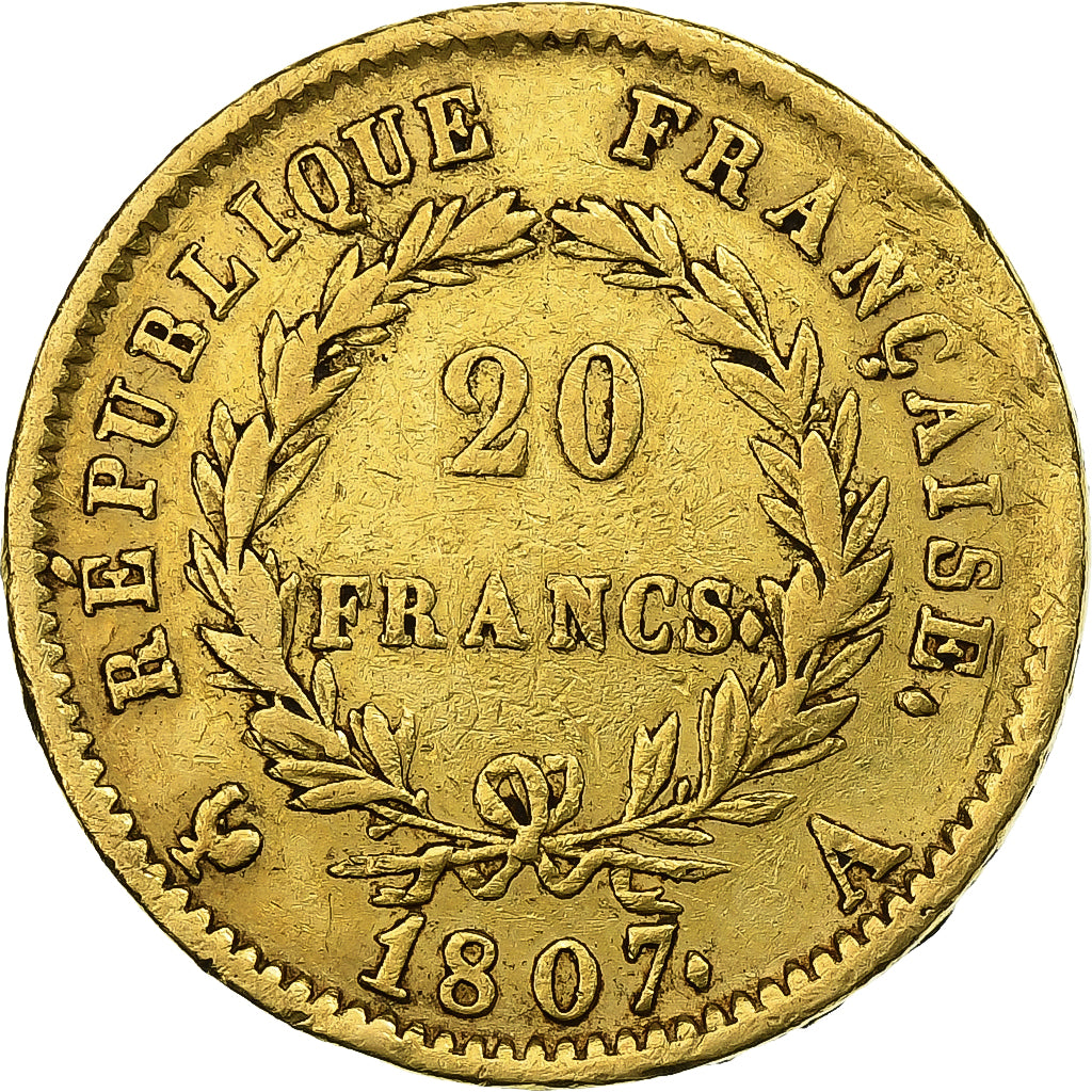 Münze, Frankreich, Napoléon I, 20 Francs, 1807, Paris, SS, Gold, KM:687.1