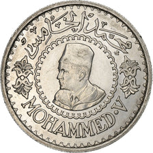 Coin, Morocco, Mohammed V, 500 Francs, 1956, Paris, MS(60-62), Silver, KM:54