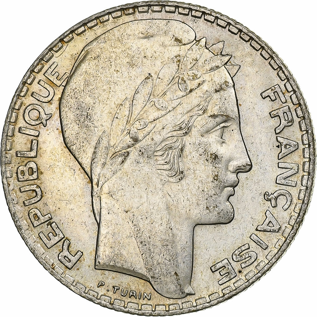 Munten, Frankrijk, Turin, 10 Francs, 1938, Paris, PR, Zilver, KM:878