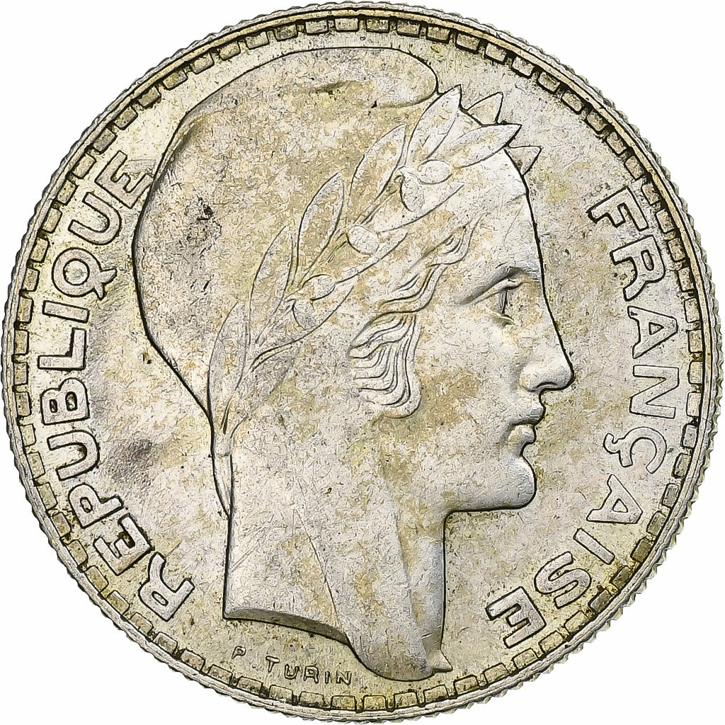 Moneta, Francja, Turin, 10 Francs, 1939, Paris, AU(50-53), Srebro, KM:878