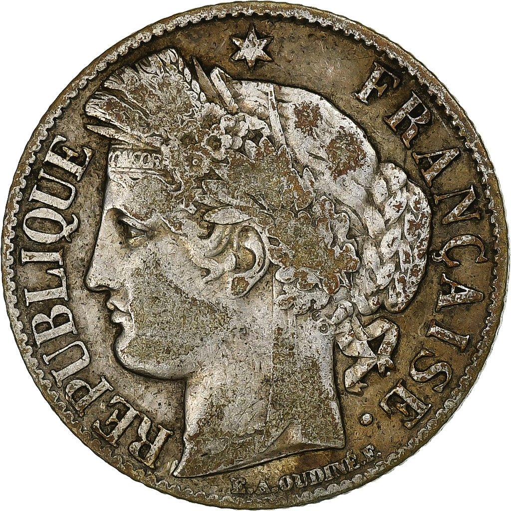 FRANCE, Cérès, Franc, 1895, Paris, KM #822.1, VF(30-35), Silver, 23, Gadoury #..