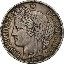 France, Cérès, 5 Francs, 1870, Paris, EF(40-45), Silver, KM:819, Gadoury:743
