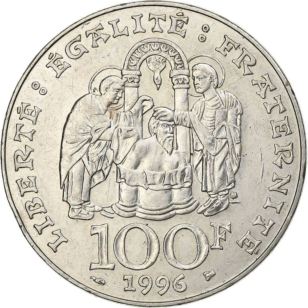 Münze, Frankreich, Clovis, 100 Francs, 1996, SS+, Silber, KM:1180, Gadoury:953