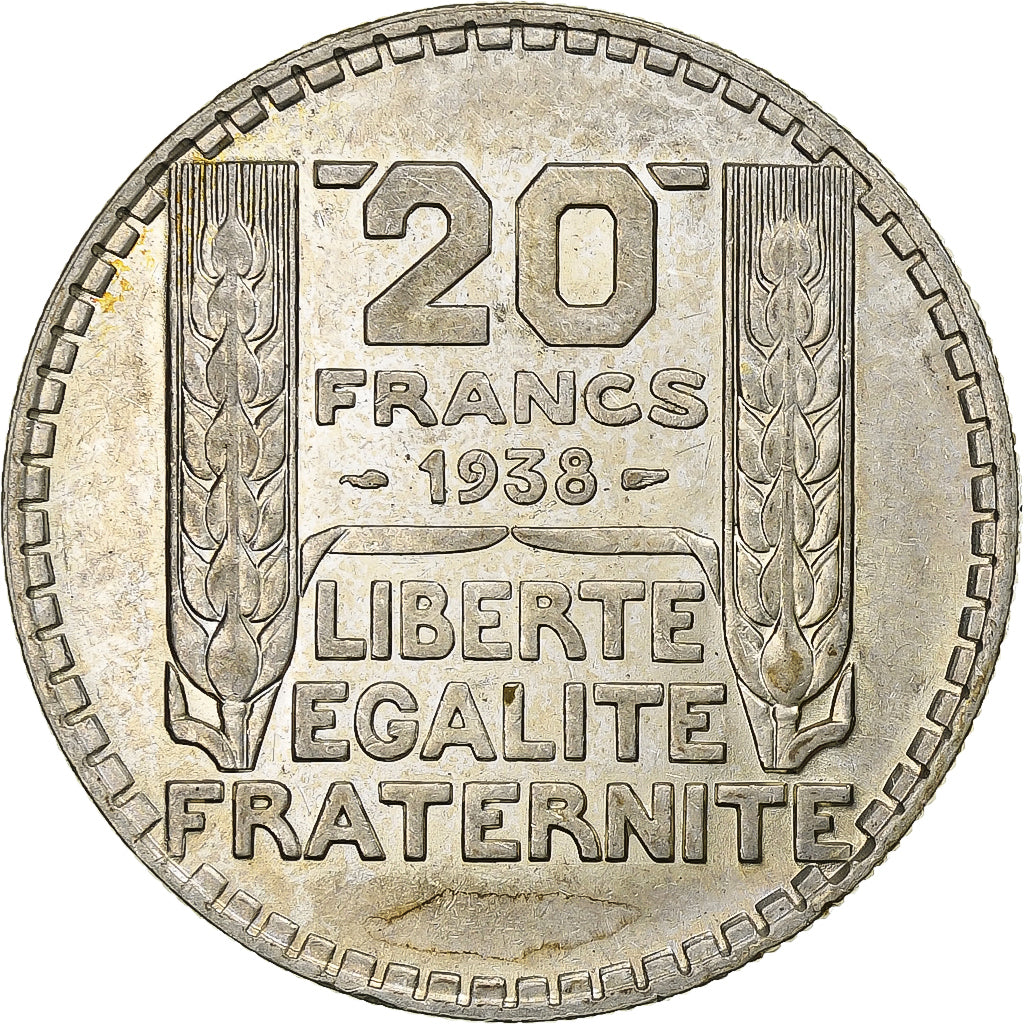 Coin, France, Turin, 20 Francs, 1938, Paris, MS(60-62), Silver, KM:879